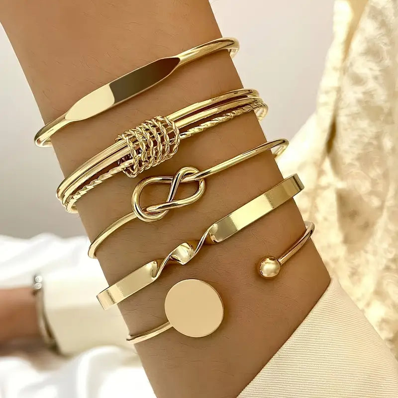 Elegance Knotted Bracelet Set | Gold