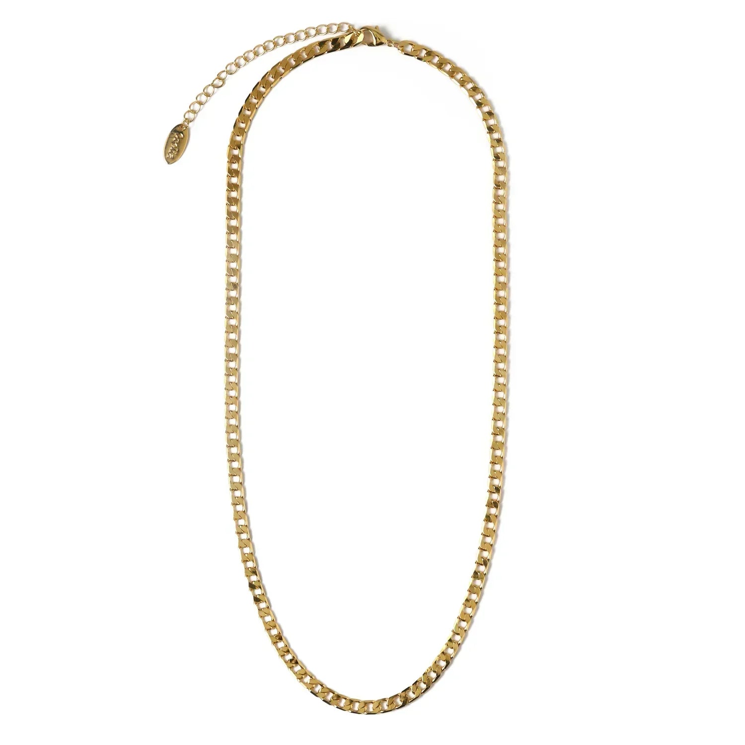 Flat Link Chain Necklace | Gold