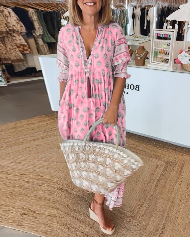 Mana | Stylish V-Neck Floral Dress