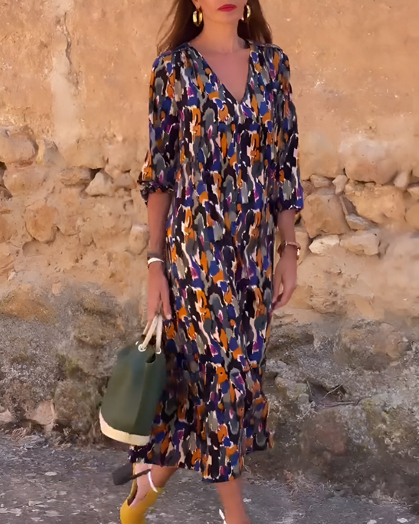 Natalia™ | V-Neck Retro Dress