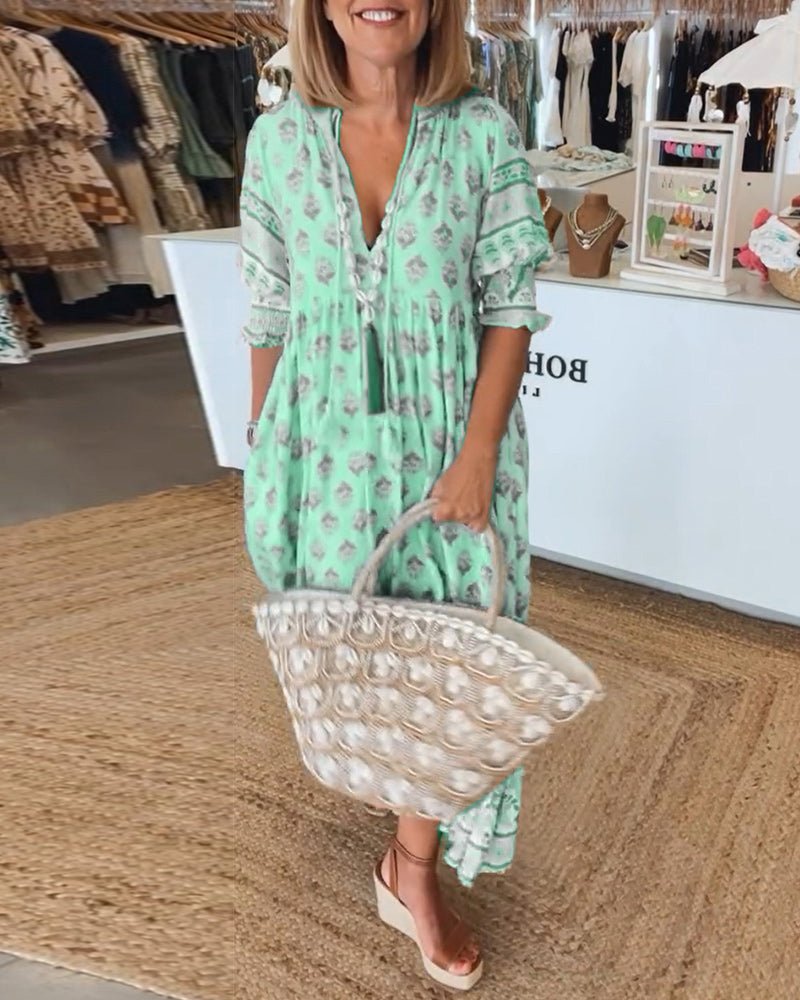 Mana | Stylish V-Neck Floral Dress