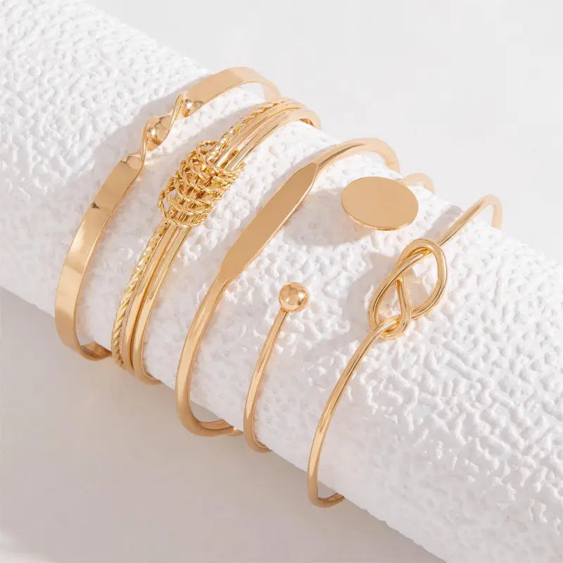 Elegance Knotted Bracelet Set | Gold