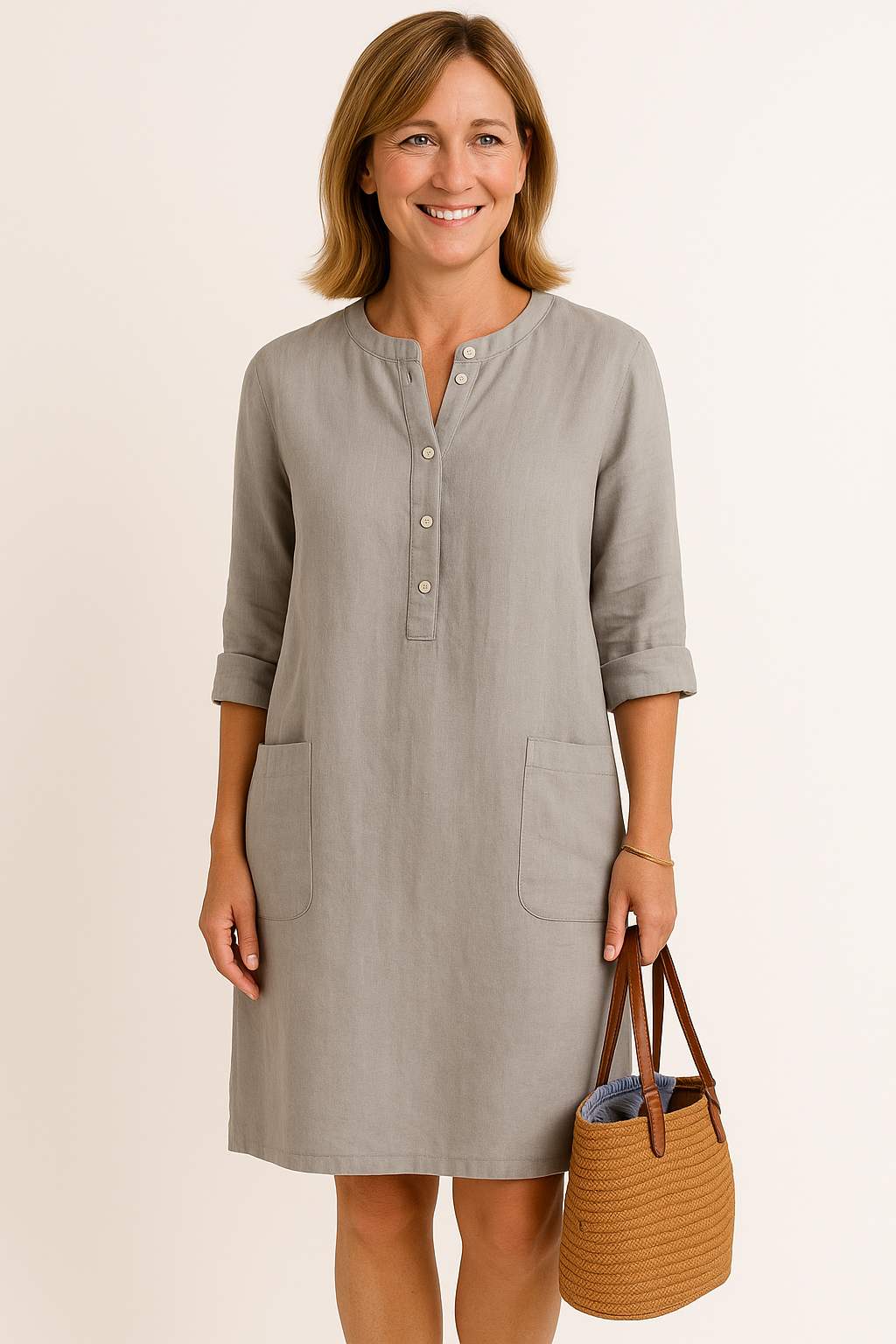 Maria | Long Sleeve Linen Dress