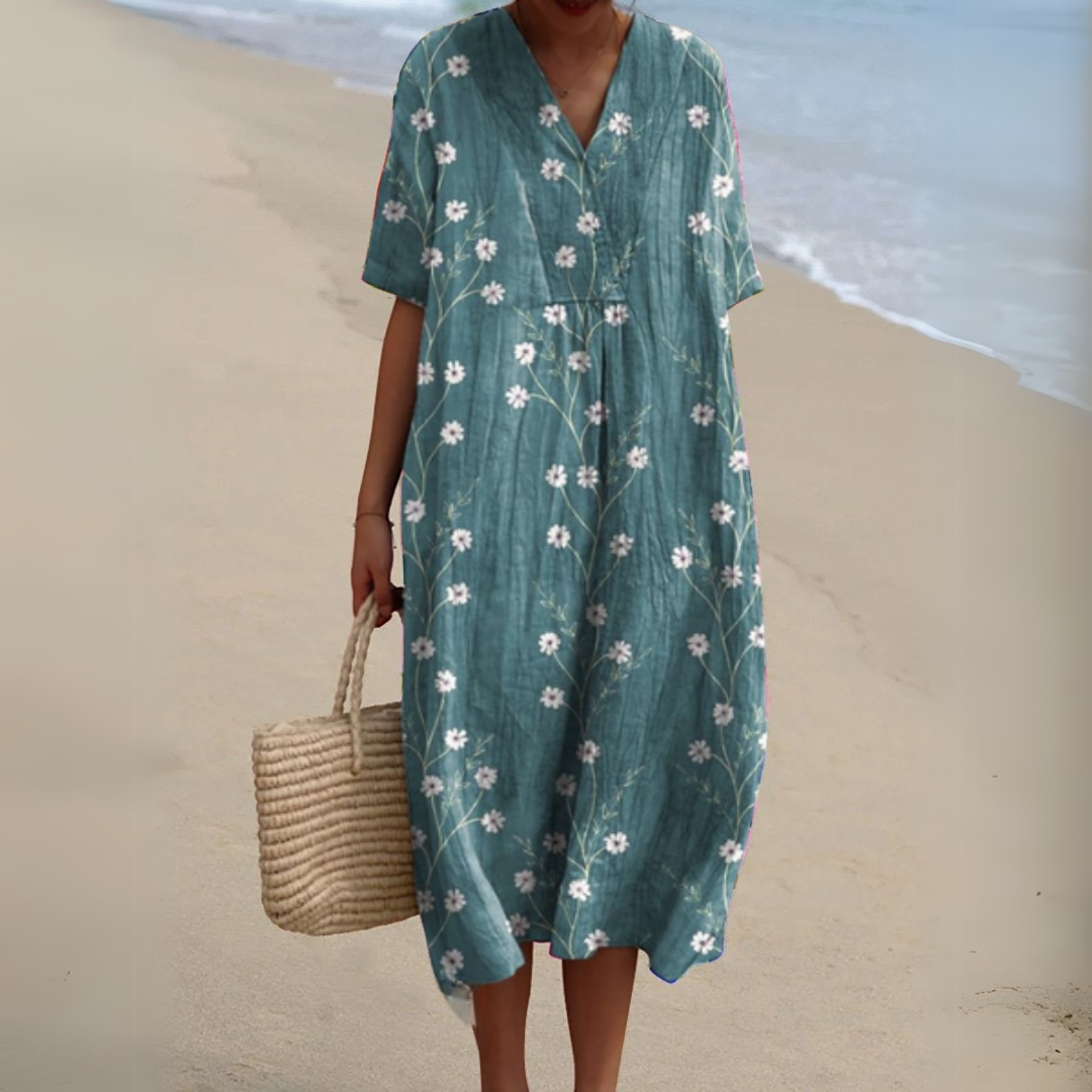 Audrey - Elegant Floral Pattern Dress