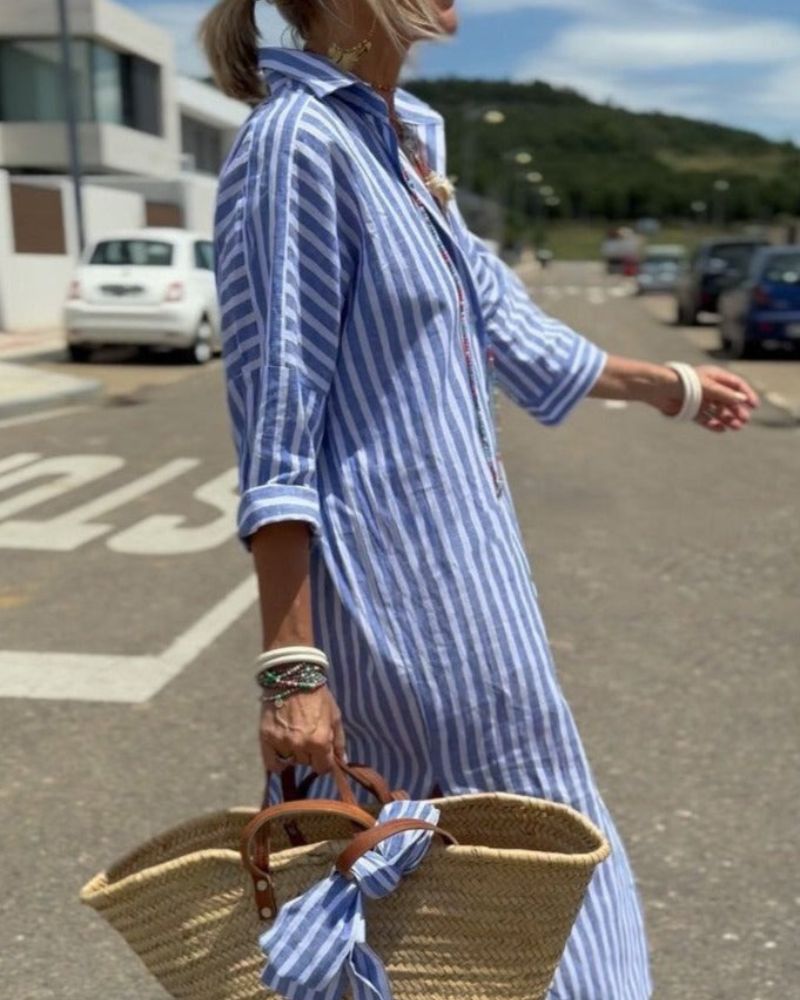 Laluna® Classic Striped Shirt Dress
