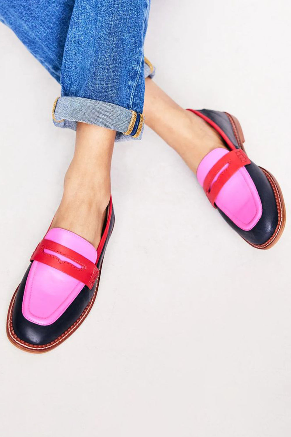 Charlotte - Black Loafers with Colour Accent