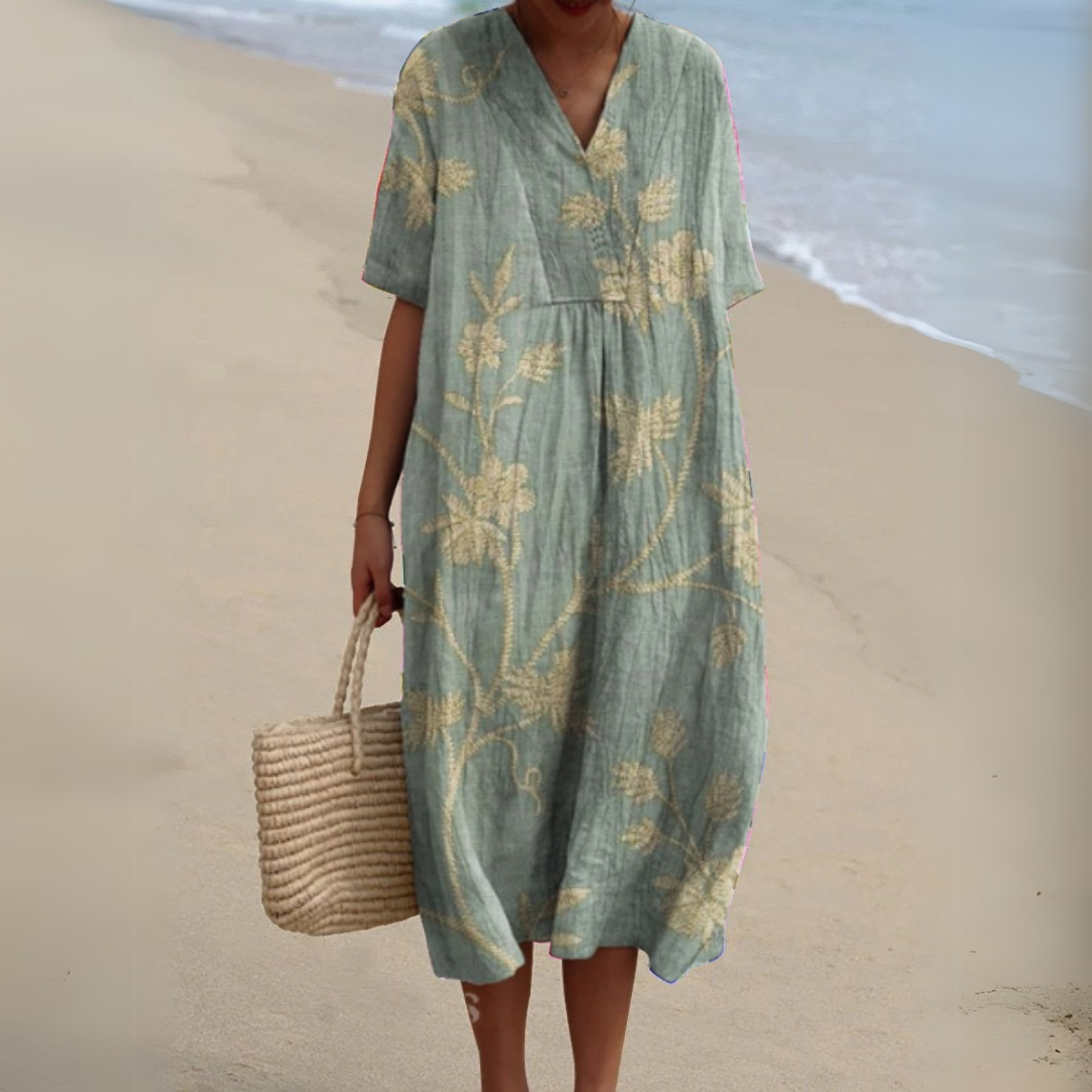 Audrey - Elegant Floral Pattern Dress