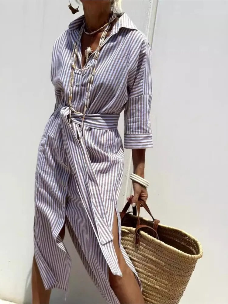 Laluna® Classic Striped Shirt Dress