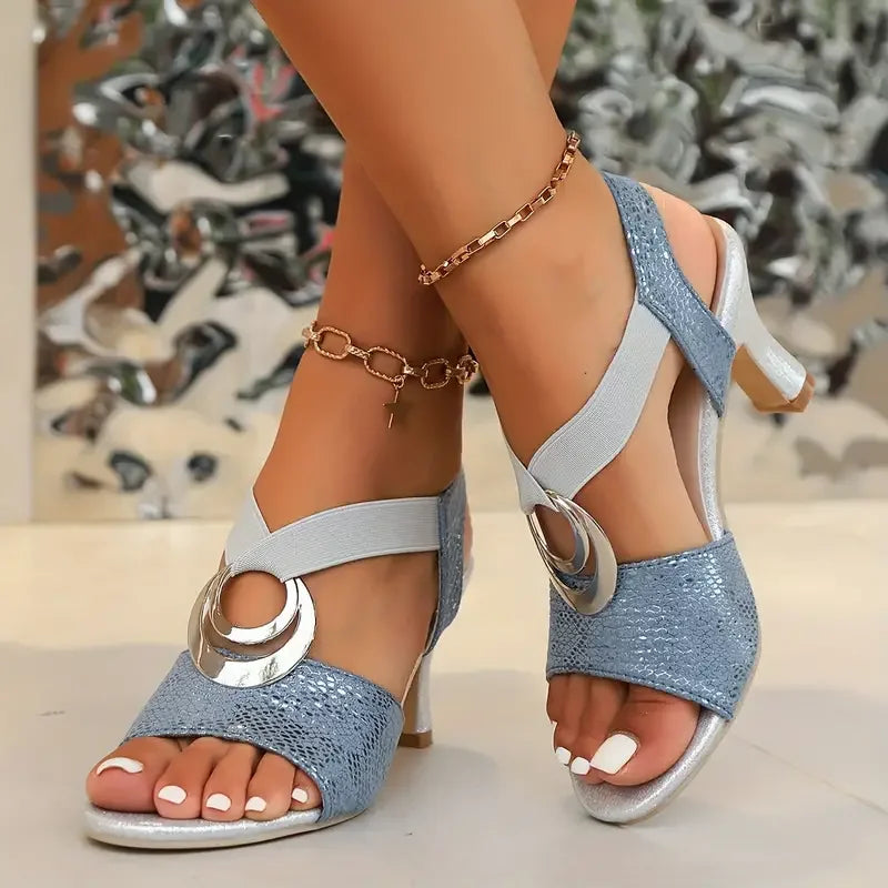 Jasmina – Elegant Strap Heels with Decorative Buckle