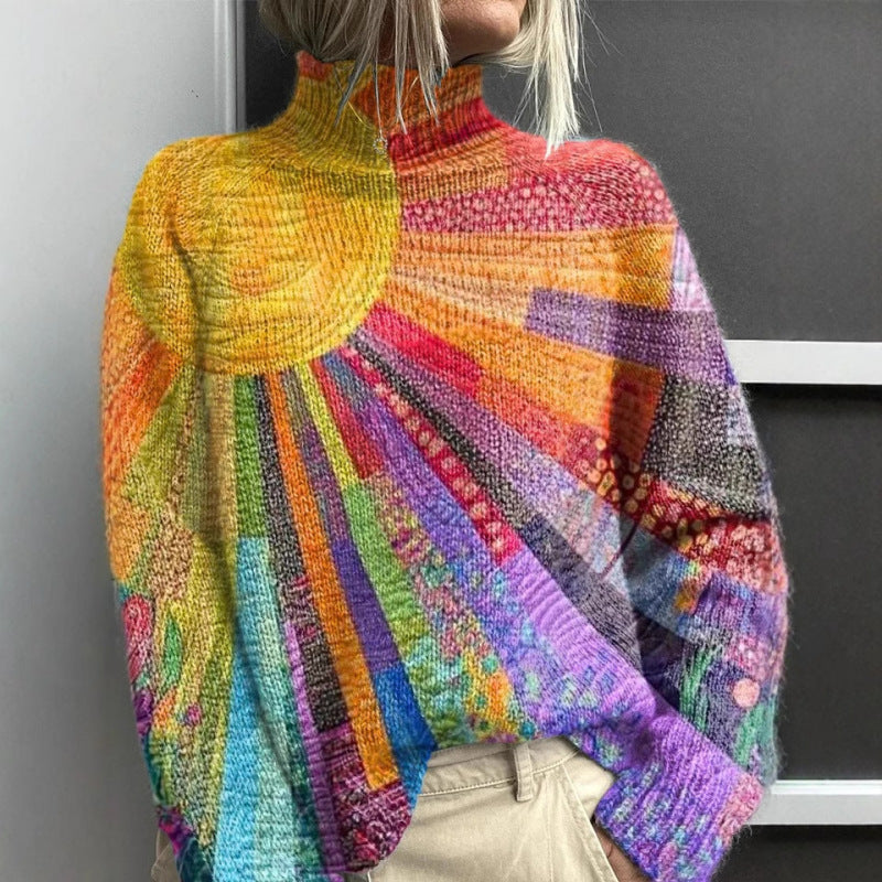 Ada - Colourful and Cheerful Roll Neck Jumper