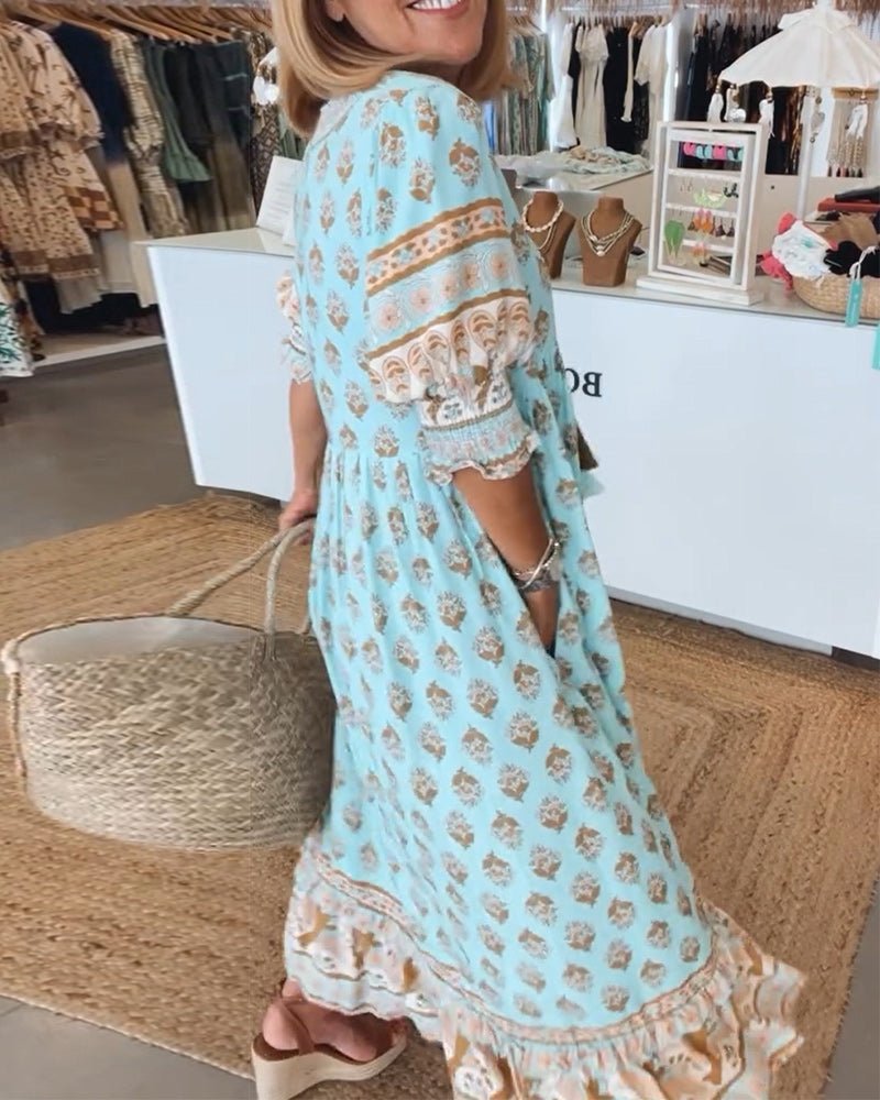 Mana | Stylish V-Neck Floral Dress