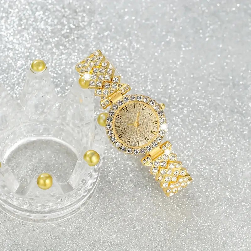 Luxury Radiance Gold Watch and Bracelet | Gold