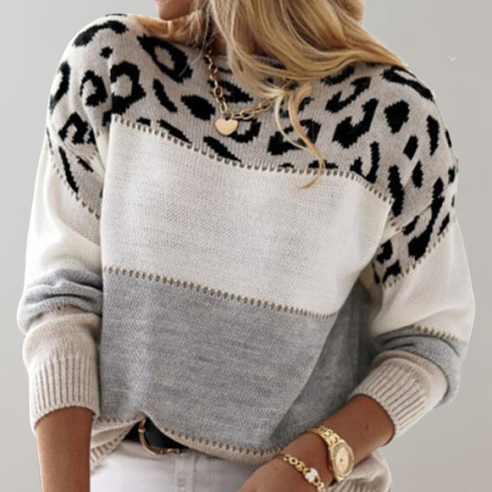 Bernadetta - Trendy and Comfortable Leopard Knit Jumper