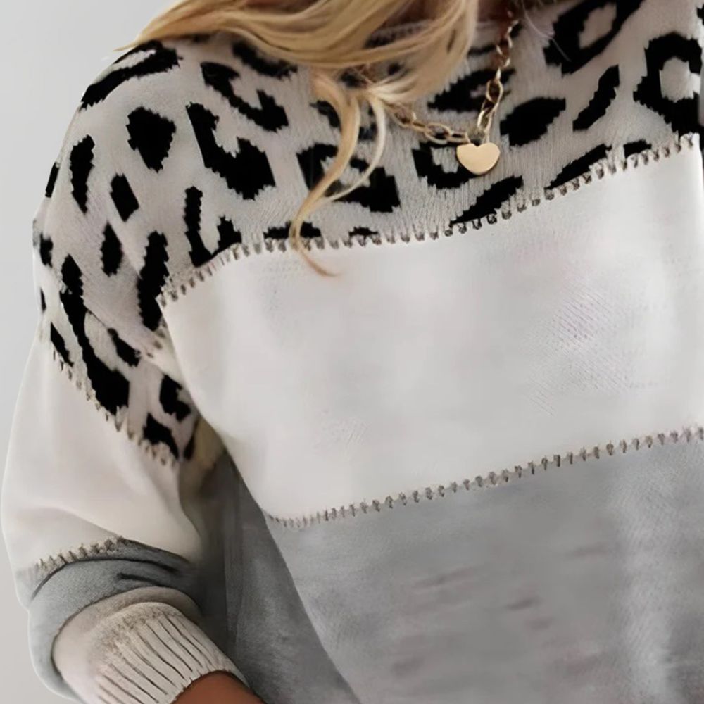 Bernadetta - Trendy and Comfortable Leopard Knit Jumper