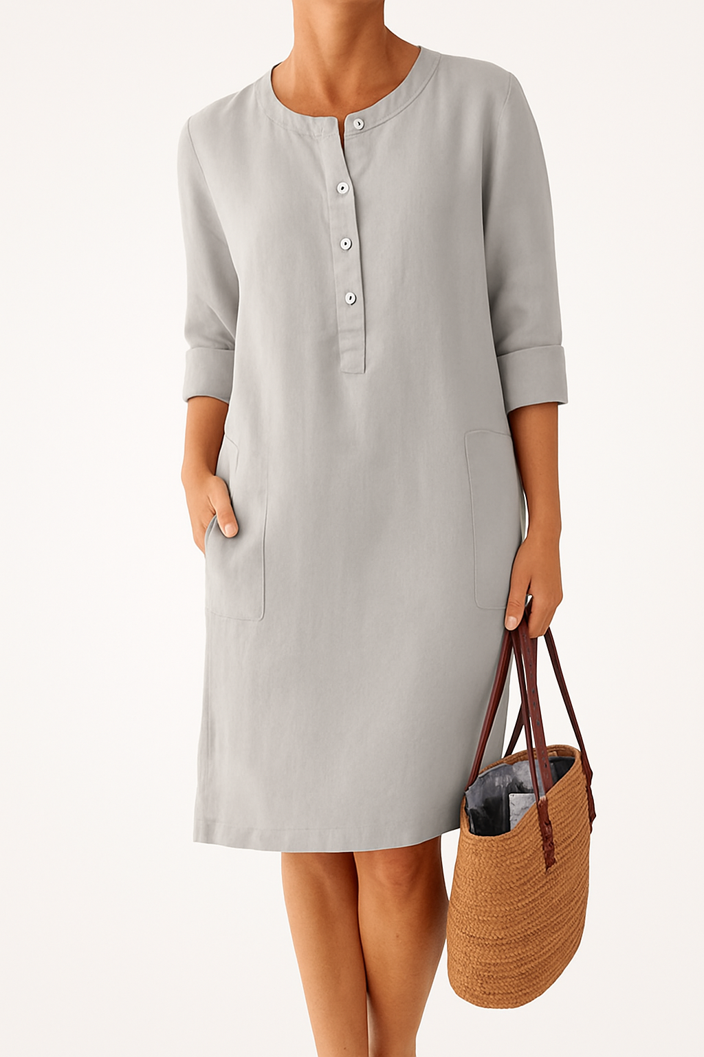 Maria | Long Sleeve Linen Dress