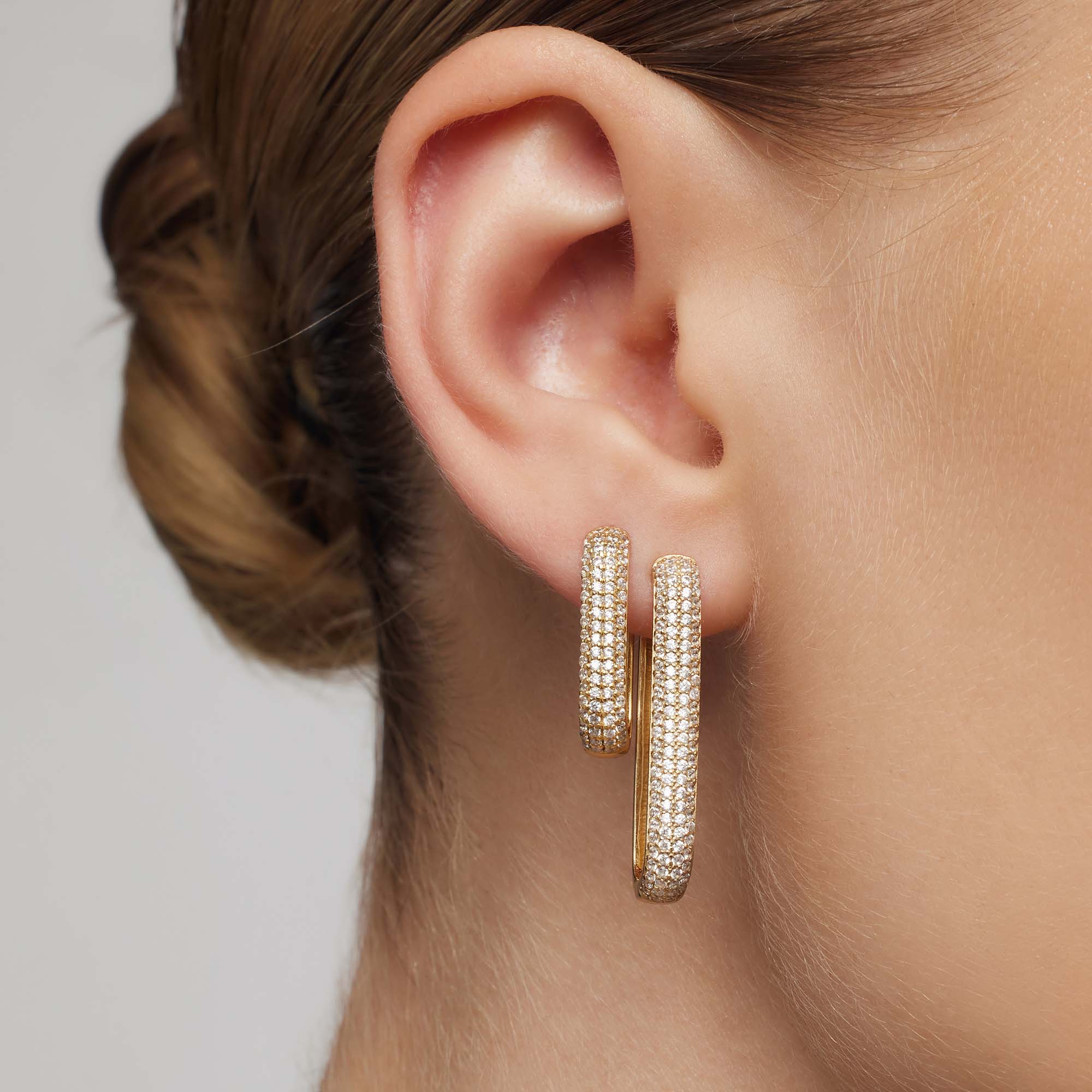 Icon Pavé Earrings | Gold