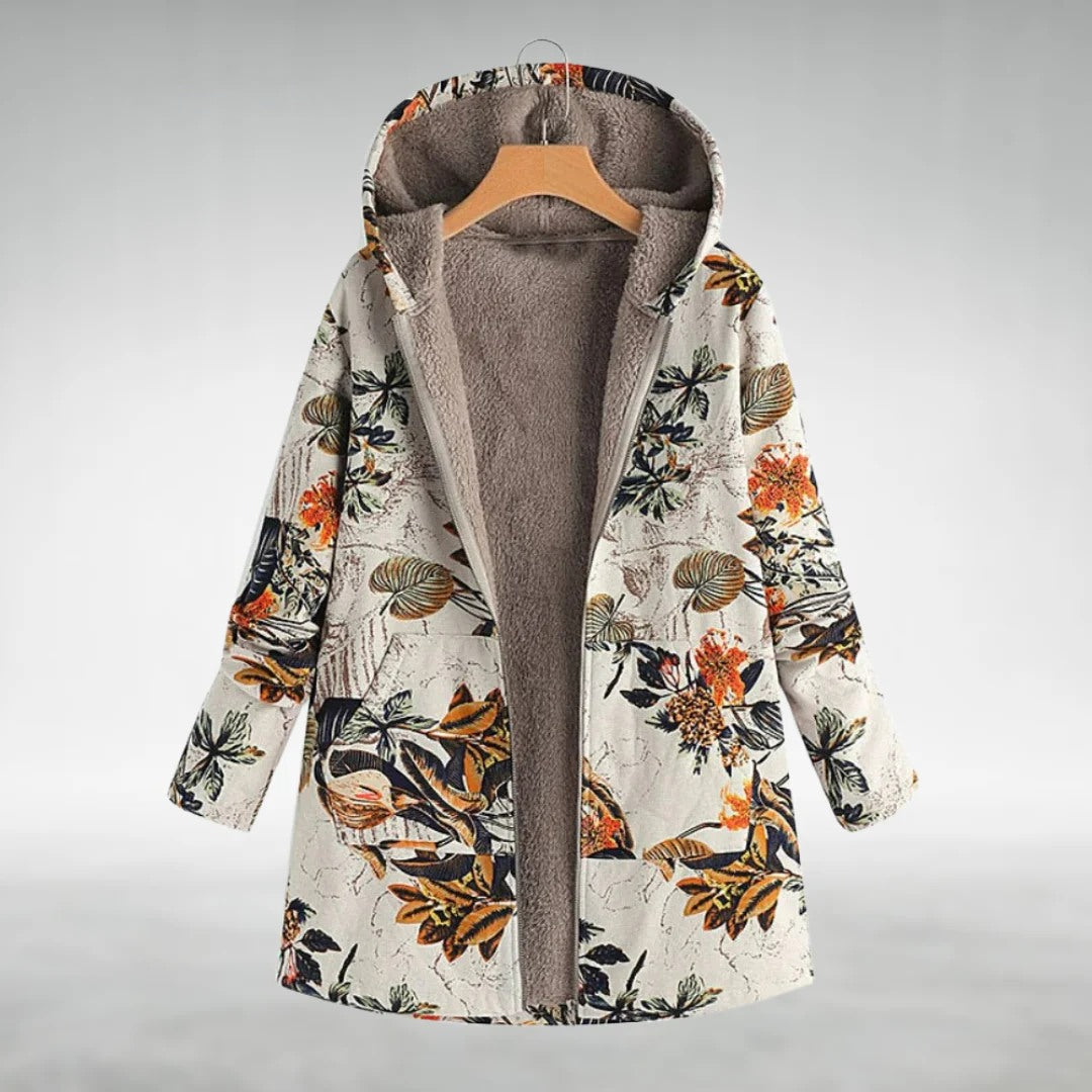 Fleural™ – Elegant Floral Pattern Fleece Jacket