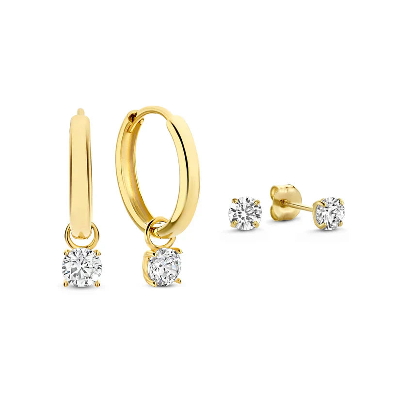 Moonstone Tear Earrings | Gold