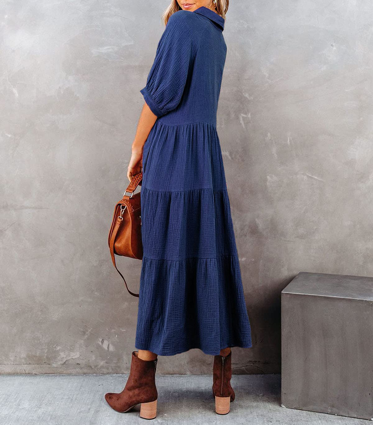Maria | Luxury Ruffled Detail Shirt Dress