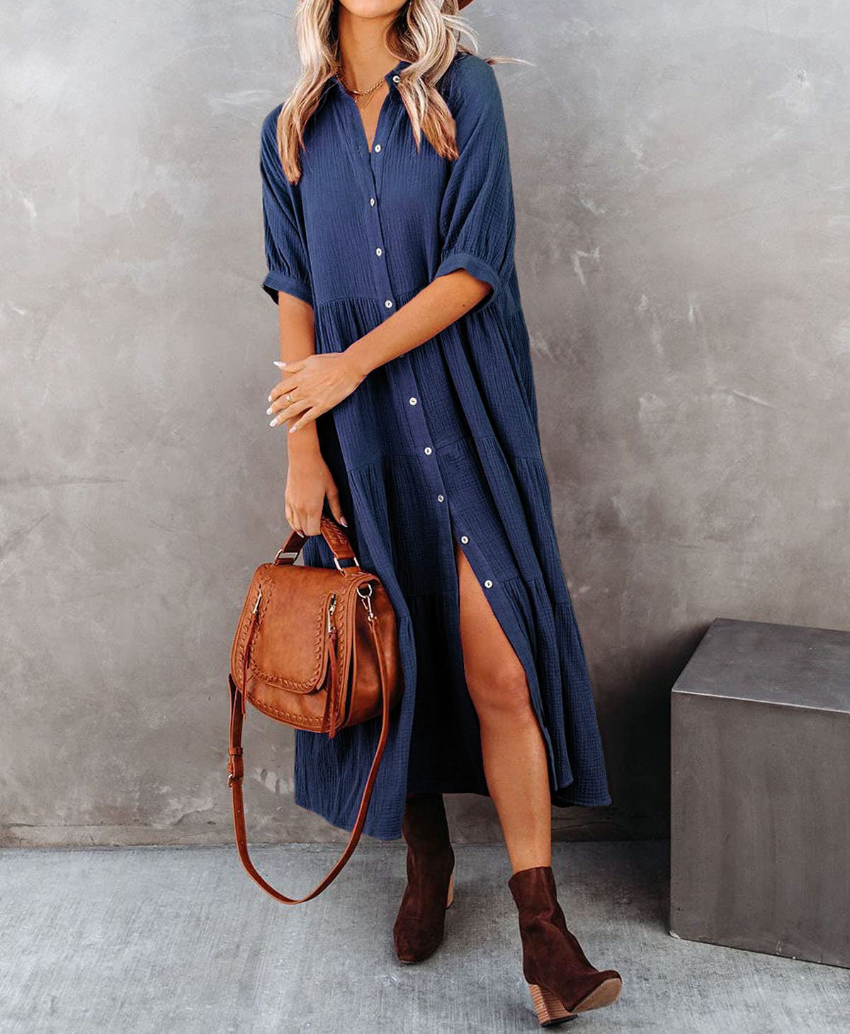 Maria | Luxury Ruffled Detail Shirt Dress