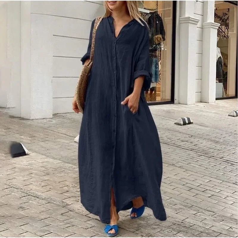Maria | Oversized Linen Shirt Dress