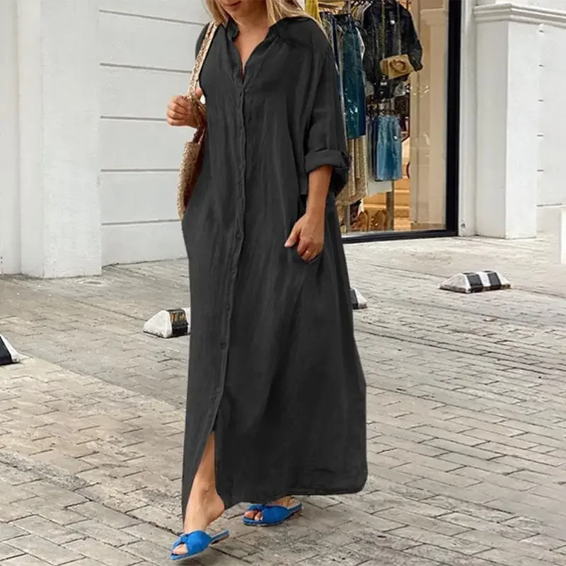 Maria | Oversized Linen Shirt Dress