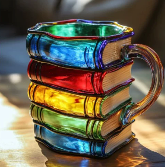 Handcrafted Colourful Book Mug