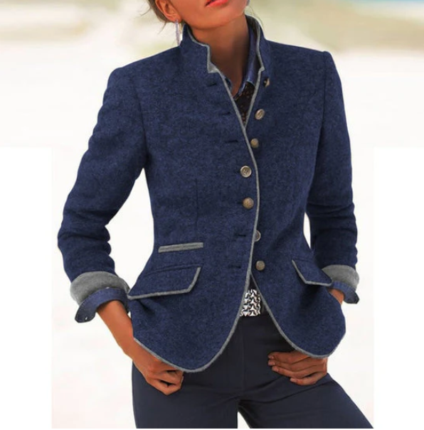 Valeria™ | Elegant Cardigan with High Collar