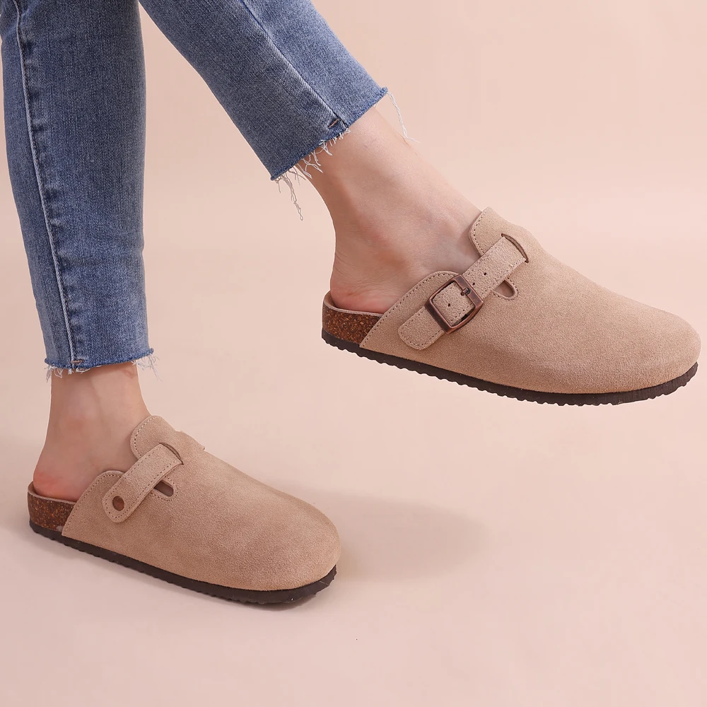 Leana Women's Sandals – Suede, Buckle and Comfortable Anatomical Sole