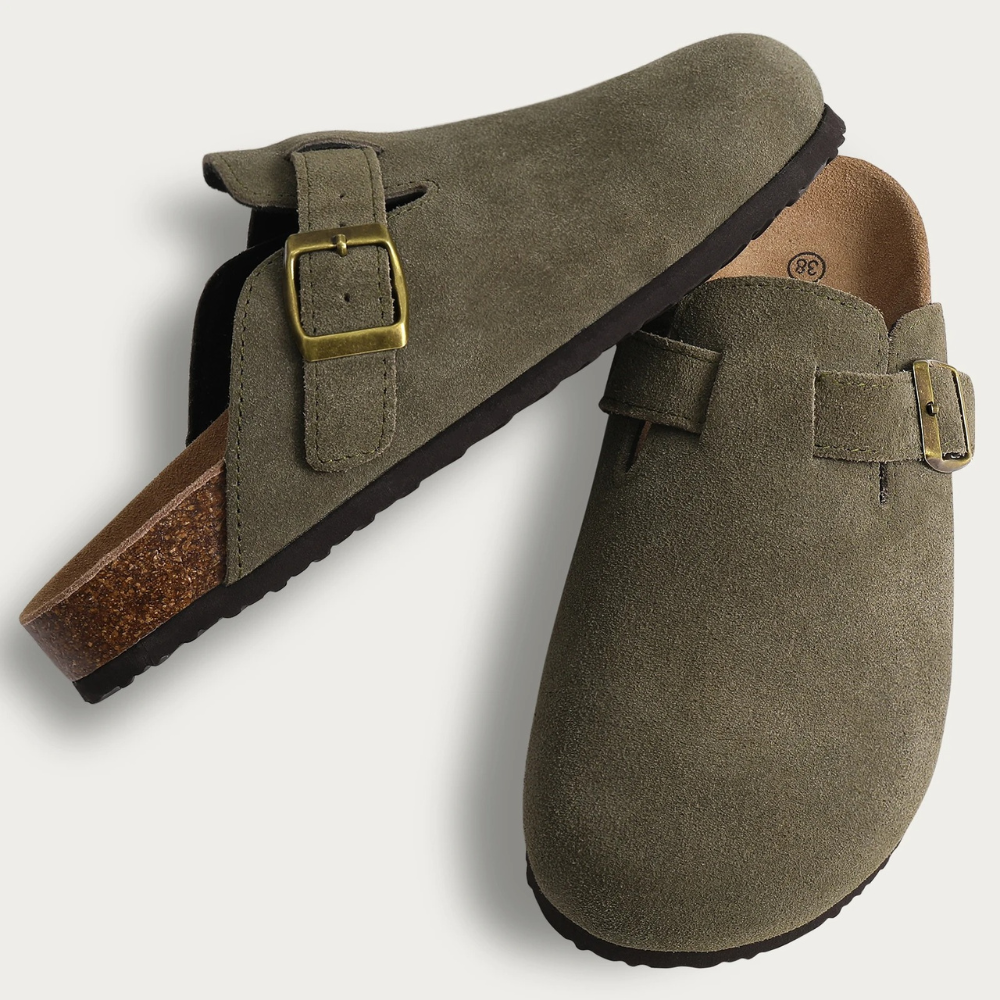 Leana Women's Sandals – Suede, Buckle and Comfortable Anatomical Sole