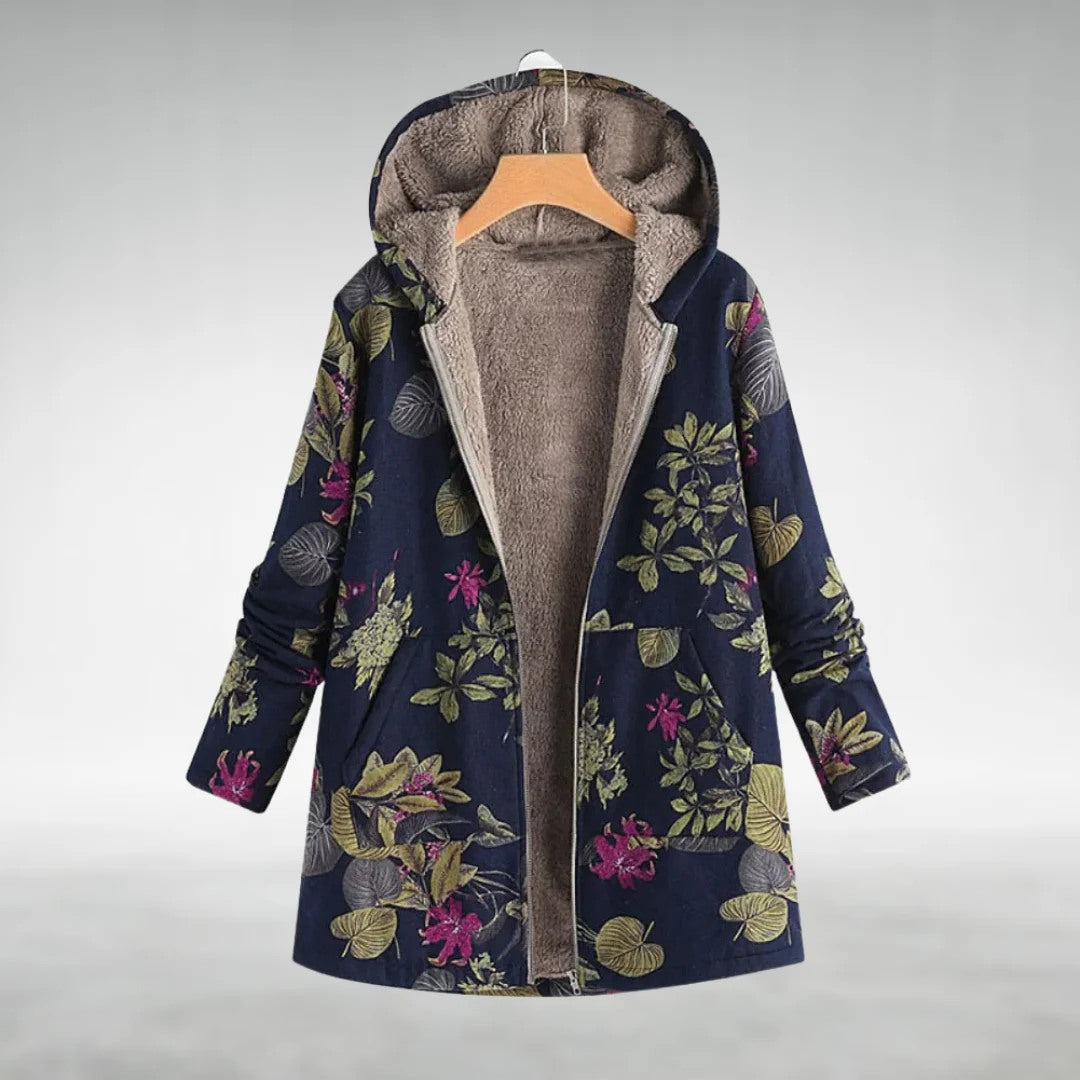 Fleural™ – Elegant Floral Pattern Fleece Jacket
