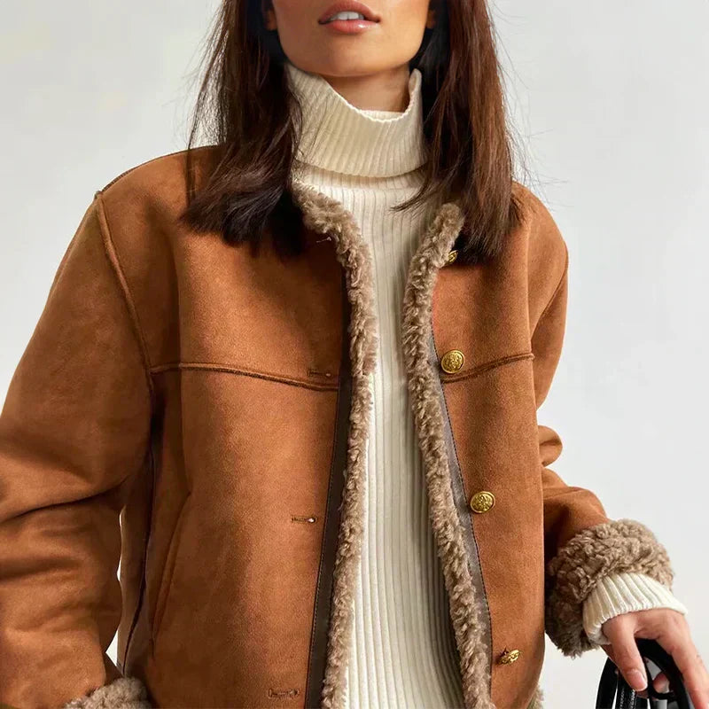 Women's Button-Up Winter Jacket with Soft Inner Lining