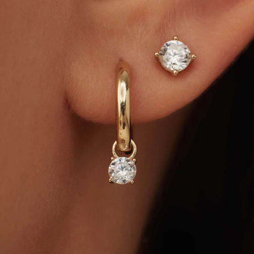 Moonstone Tear Earrings | Gold