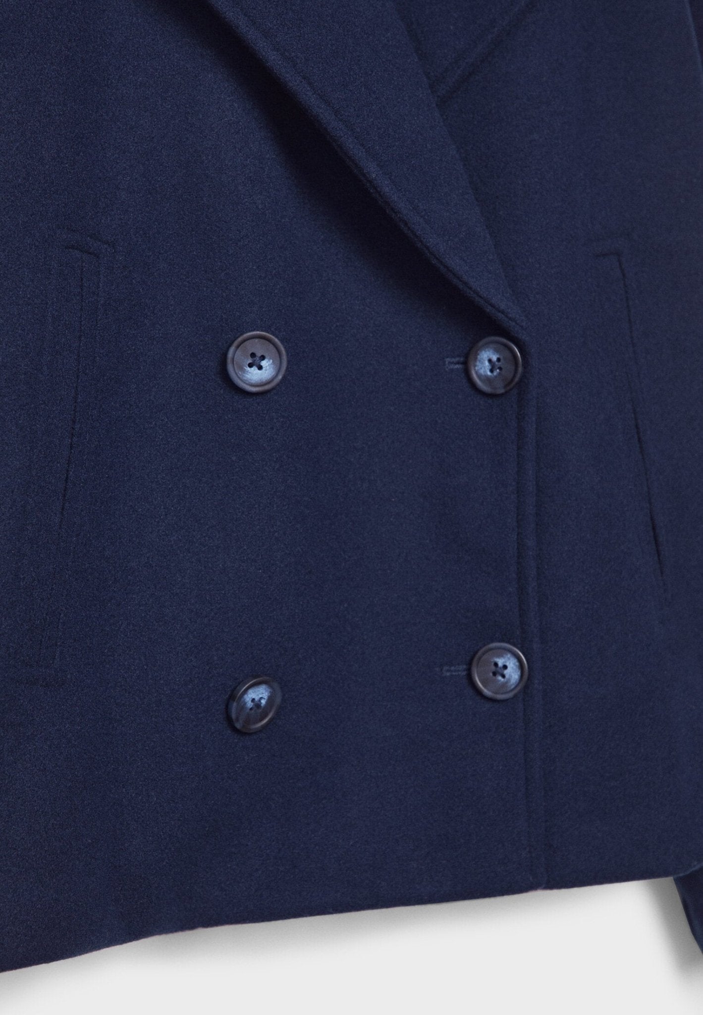 Women's Short Double-Breasted Winter Jacket with Wide Lapels